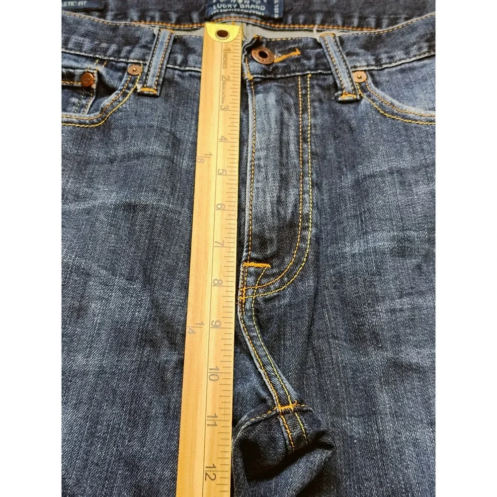 Lucky Brand 410 Athletic Fit Mens Jeans 33x32‎ Dark Wash Blue Denim Stretch 20